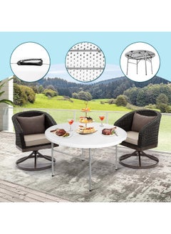 MOMENT 1.8M 6 Ft Round Folding Card Table, Indoor Outdoor Portable Plastic Kitchen Or Camping Picnic Party Wedding Event Table, White  - Image 3