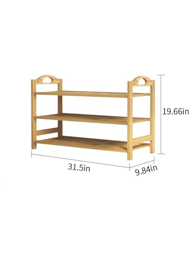 HOOKOR Bamboo Shoe Rack Shoe Storage Organizer Entryway Shoe Shelf (3-Tier) - Image 3