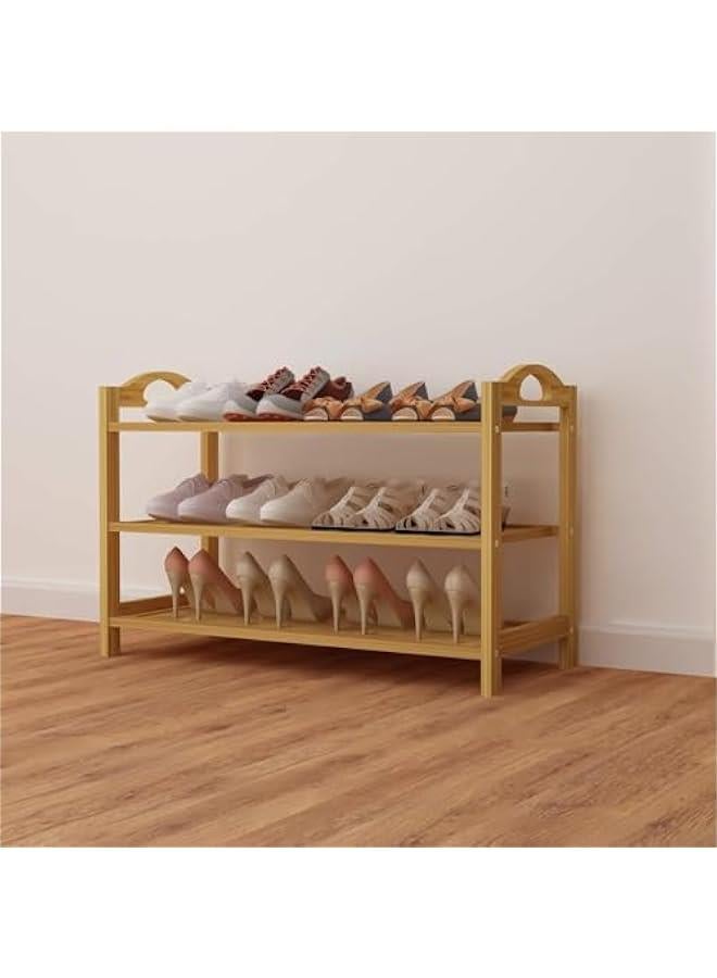 HOOKOR Bamboo Shoe Rack Shoe Storage Organizer Entryway Shoe Shelf (3-Tier) - Image 4