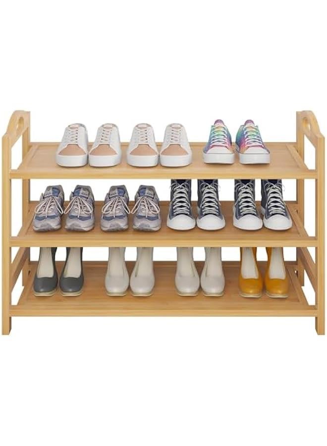 HOOKOR Bamboo Shoe Rack Shoe Storage Organizer Entryway Shoe Shelf (3-Tier) - Image 5