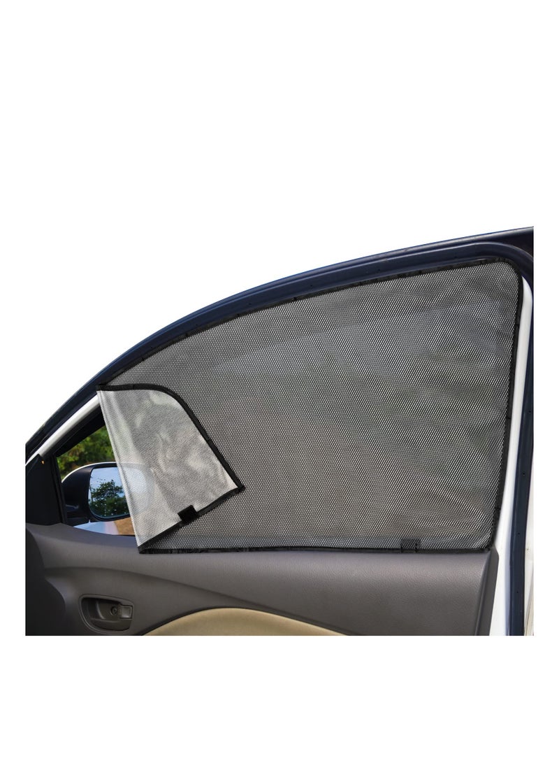 SOLARAE Car Side Window Sun Shades, Front Seat, Baby Window Shades with Magnetic Protection from Sun Heat and UV Window Mesh Screen for Privacy Blackout, Breastfeeding, Taking a nap (2 Pack) - Image 1