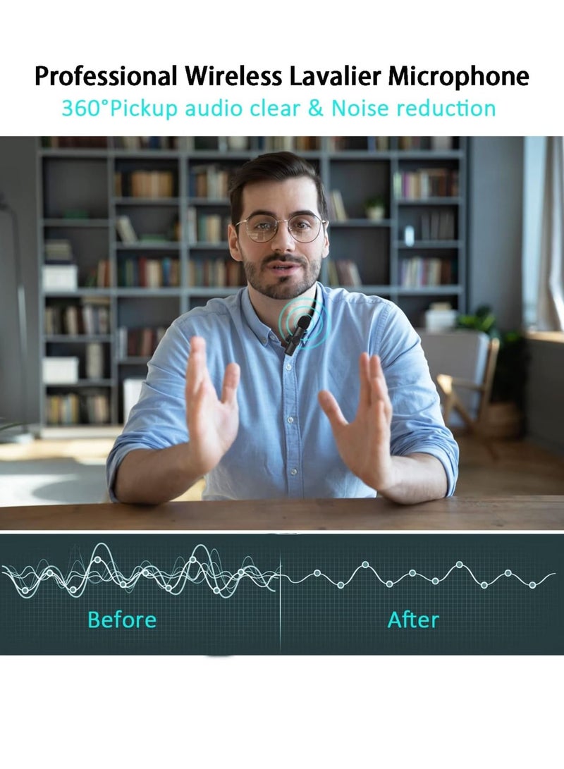 ELTRAZONE Wireless Lavalier Microphone for iPhone/iPad, Mini Plug-Play Wireless Lapel Mic for Recording TikTok YouTube Live, Noise Reduction/Monitor Sound/Reverberation Microphone - Image 4