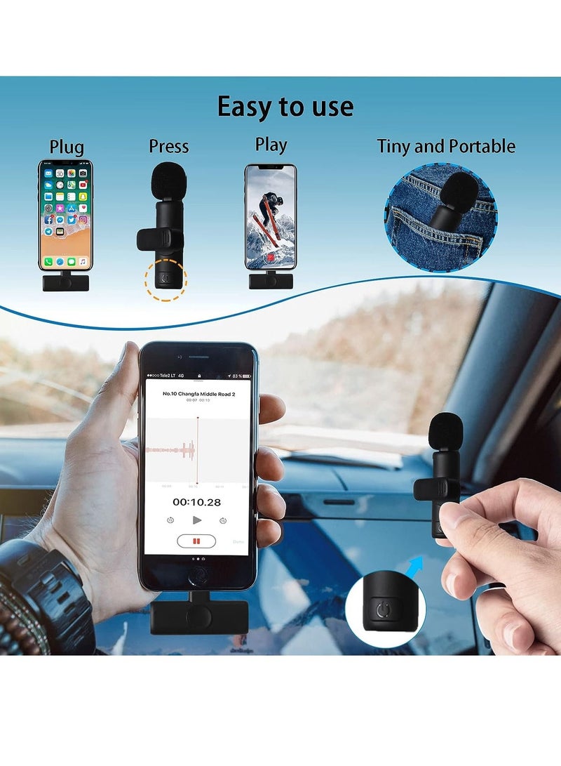 ELTRAZONE Wireless Lavalier Microphone for iPhone/iPad, Mini Plug-Play Wireless Lapel Mic for Recording TikTok YouTube Live, Noise Reduction/Monitor Sound/Reverberation Microphone - Image 5