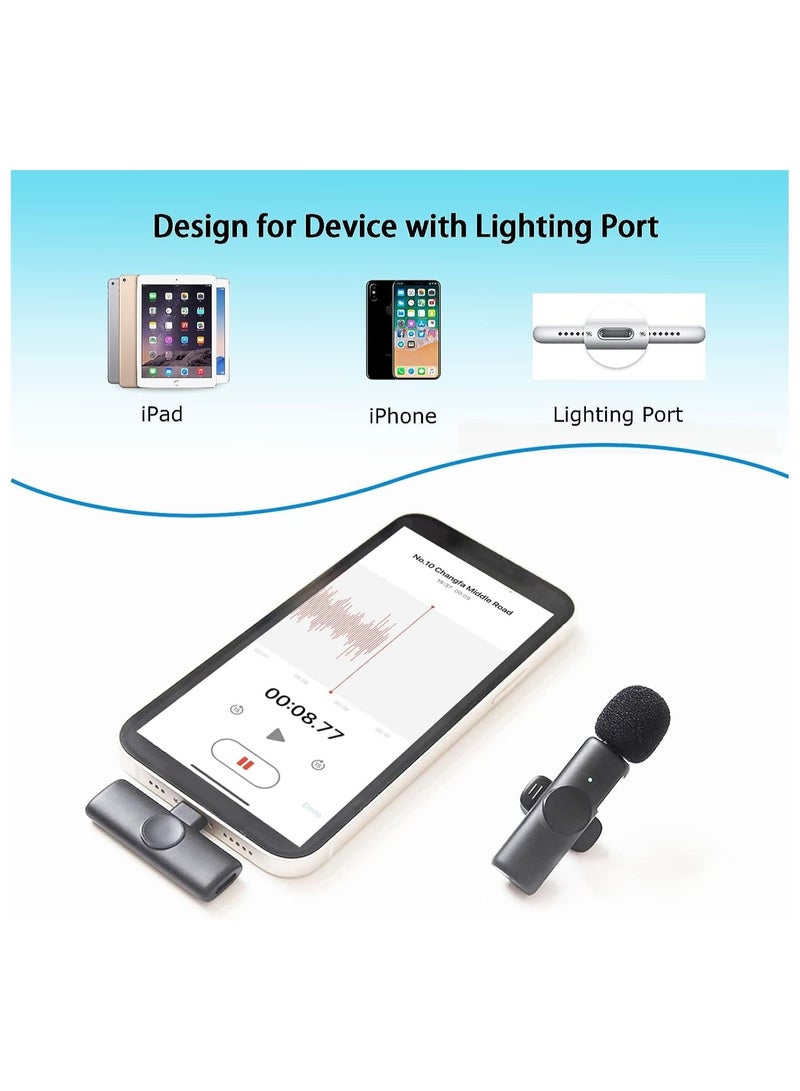 ELTRAZONE Wireless Lavalier Microphone for iPhone/iPad, Mini Plug-Play Wireless Lapel Mic for Recording TikTok YouTube Live, Noise Reduction/Monitor Sound/Reverberation Microphone - Image 2