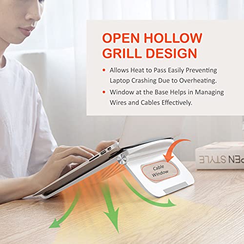 TANTRA Laptop Stand, Folding Stand for Laptop, Portable Laptop Holder (White) - Image 4