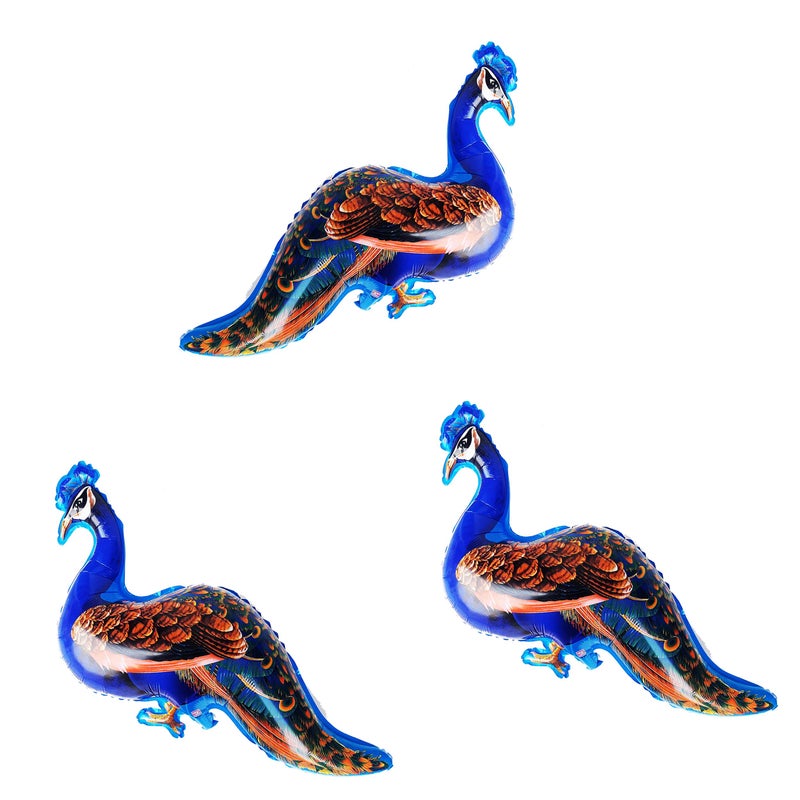 Balloonistics Masti Zone Pack Of 3 Peacock Foil Balloon 34" For Peacock Theme Party Decoration (Peacock Theme 11) - Image 4