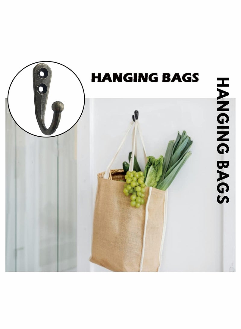 24 Durable Vintage Bronze Wall Hooks for Coats and Robes with Screws Ideal for Bath Kitchen and Garage - Image 3