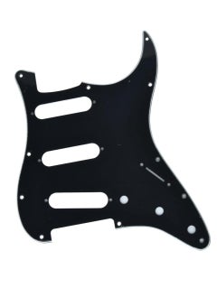 Bukela 11 Hole ST/Strat Style Pickguard SSS Pickguard for Stratocaster/Strat Black 3 Ply  - Image 1