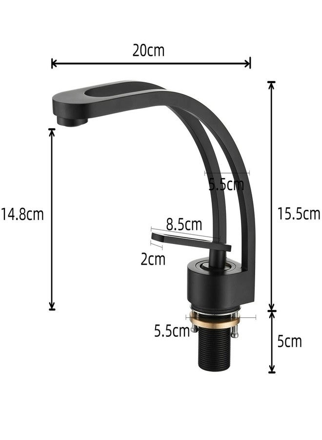 Leekayer Bathroom Facuet Black Painted Single Handle Faucet for Bathroom 1 Hole Mount Hot Cold Mixer Tap Restroom Sink Faucet Brass,LK16651B - Image 2