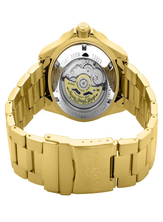 Invicta Men's 13929 Pro Diver Automatic Gold Dial 18k Gold Ion-Plated Stainless Steel Watch, Stainless Steel, Casual - Image 2