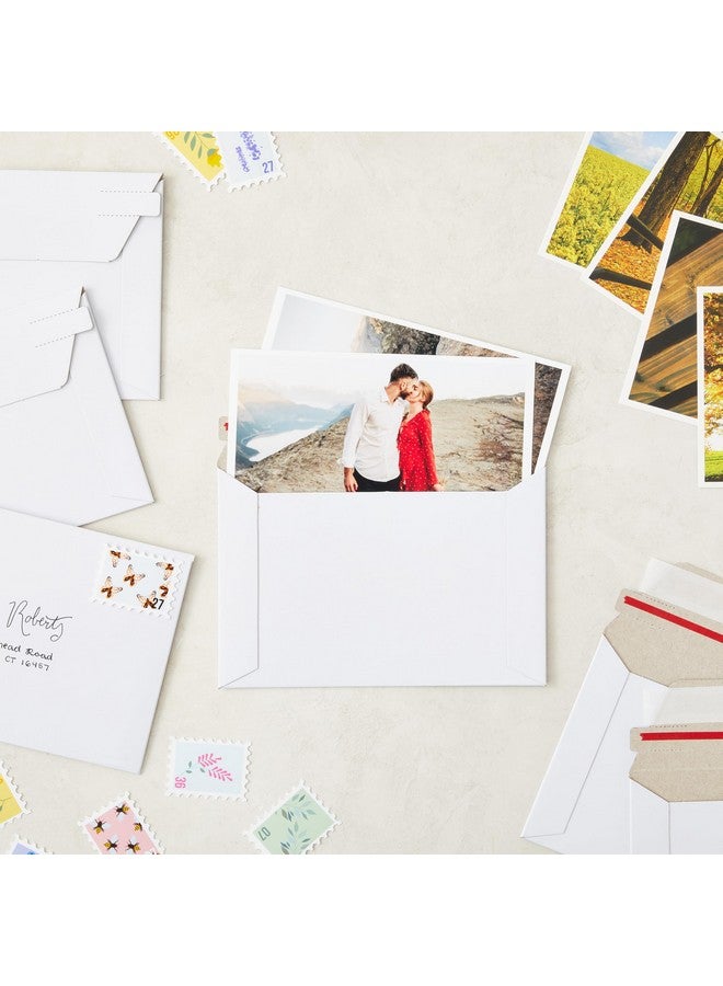 Juvale 100 Pack 6.5 X 4.5 Rigid Mailers With Self Sealing Flap Bulk Stay Flat Cardboard Envelopes For Shipping Postcards Photos (White) - Image 2