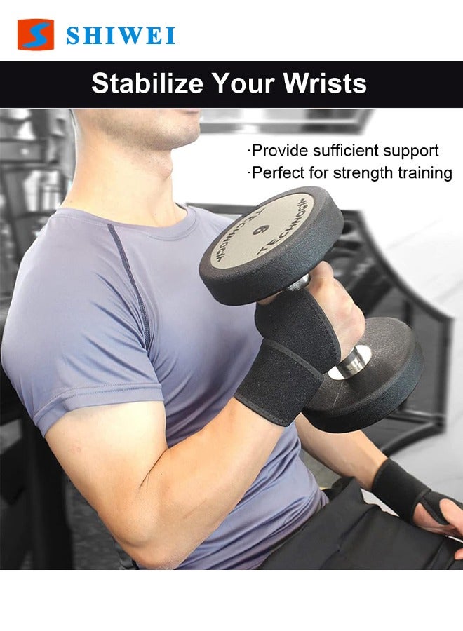 SHIWEI Wrist Brace for Carpal Tunnel, Breathable and Adjustable Wrist Support Brace for Arthritis and Tendinitis, Wrist Compression Wrap for Pain Relief, One Size Fit for Men Women Sports Protecting, Black  - Image 2