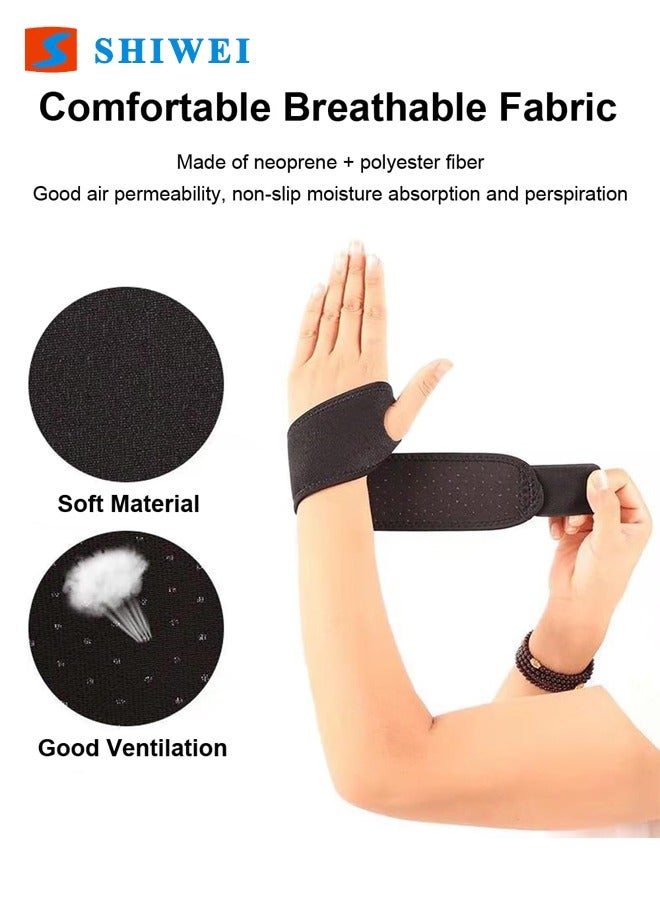 SHIWEI Wrist Brace for Carpal Tunnel, Breathable and Adjustable Wrist Support Brace for Arthritis and Tendinitis, Wrist Compression Wrap for Pain Relief, One Size Fit for Men Women Sports Protecting, Black  - Image 4