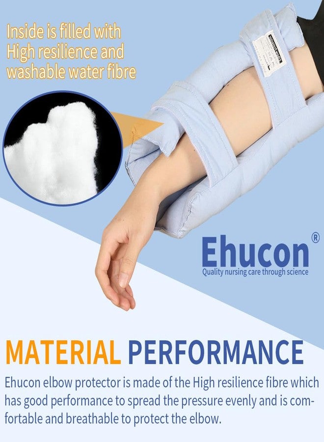 EHUCONELDEX Elbow Protector for Relief Pressure Sores,Elbow Pad Cushion with Soft Fibre for Bedridden Patient or Elderly,Comfortable & Breathable (Blue, Large) - Image 4