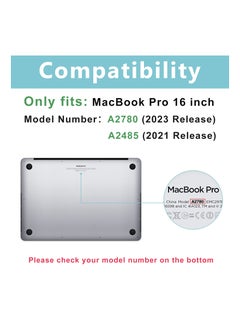 Procases MacBook Pro 16 Inch 2023 2021 A2780 A2485 Matte Frosted Translucent Hard Shell Cases Shockproof Protective Cover for MacBook Pro with M2 M1 Pro/Max Chip and Touch ID Clear  - Image 2