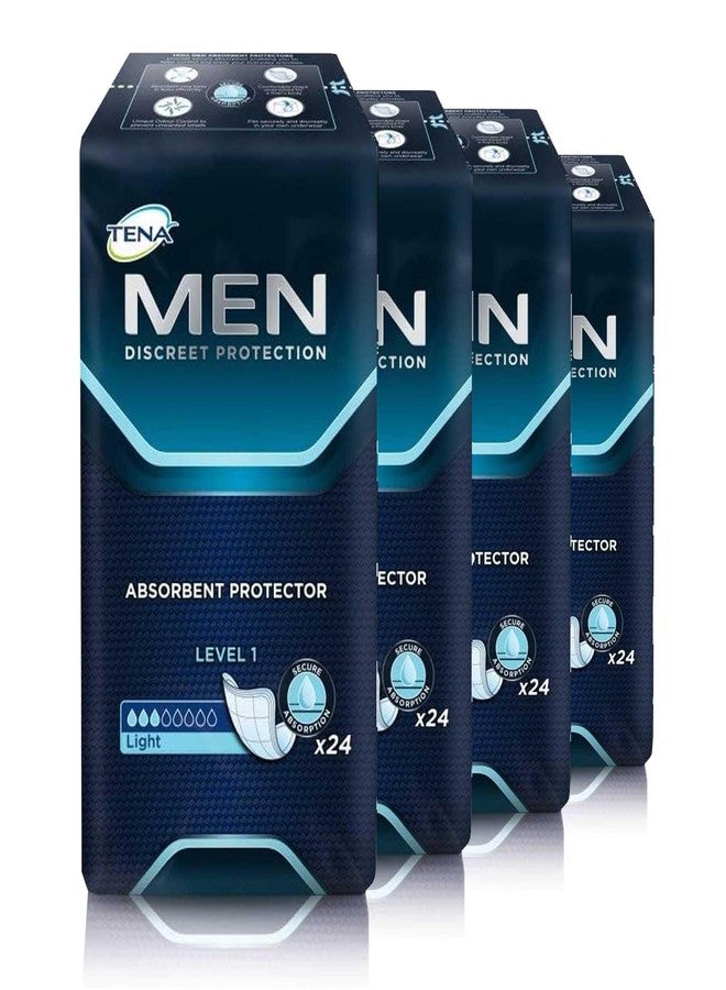 TENA for Men Level 1 Incontinence Protector Maximum Guard Incontinence Pad for Men (4 Pack of 96) - Image 1