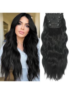 Black Clip In Hair Extensions 4 Pcs Natural Soft Long Wavy Clip On Synthetic Hair Extensions 20Inch Thick Hairpieces Curly Clip In Hair Extensions 11 Clips (20Inch(4Pcs) 1B Natural Black) - pzsku/Z04B3A2758B758AF87C15Z/45/_/1721025188/53916880-4232-433d-87ea-bdcddeea68db