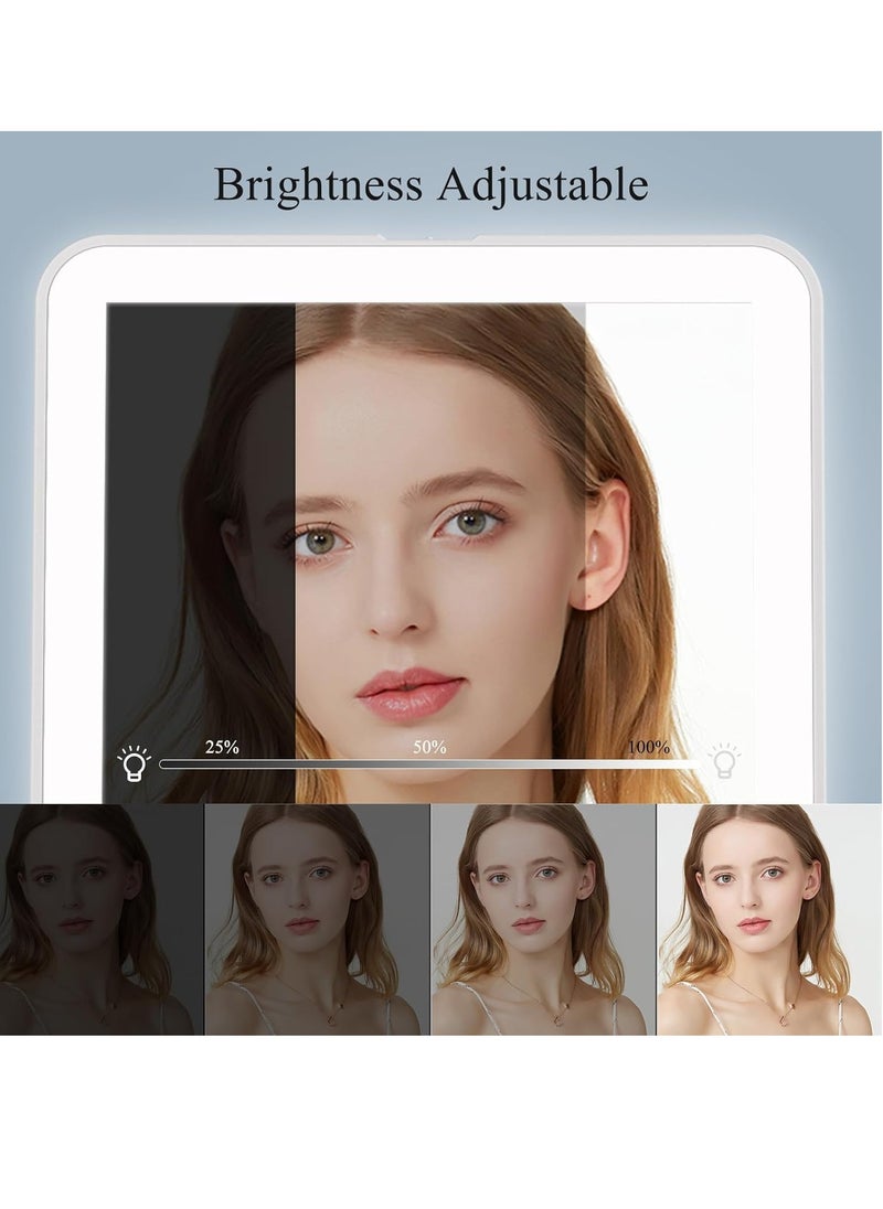 FUNTOUCH FUNTOUCH Rechargeable Travel Makeup Mirror with 72 Led Lights, Portable Lighted Beauty Mirror, 3 Color Lighting, Dimmable Touch Screen, Tabletop LED Folding Cosmetic Vanity Mirror  - Image 3