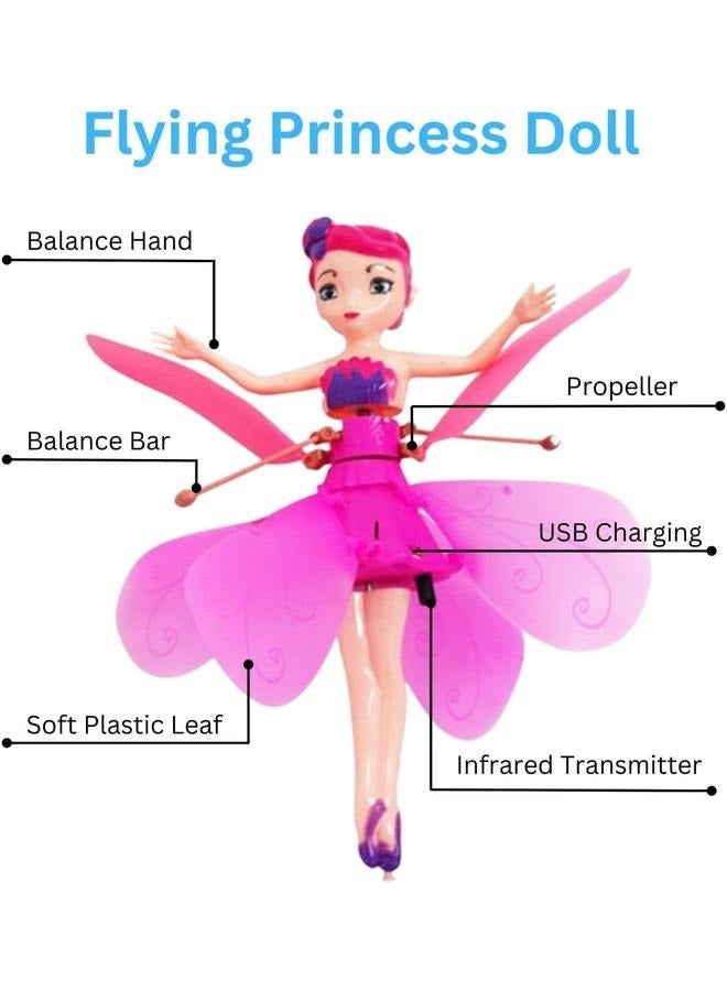Magical Flying Fairy Doll, Hand Sensor Control, USB Powered Magic Flying Fairy, Sky Dancers Flying Toy, Rainbow Glitter Flying Princess Doll Indoor, Fairy Doll for Girls Boys (Random Color)  - Image 4