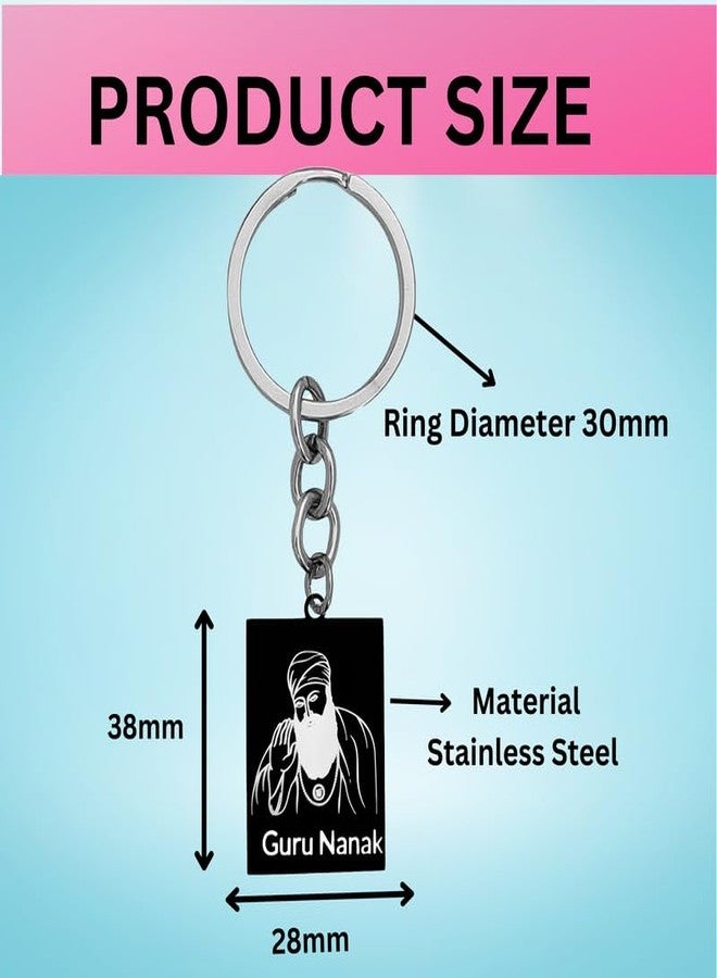 M Men Style Religious Punjabi Sikhism Sikh Sardar God Black Stainless Steel Keyring Keychain For Bike Car Office Home Girls Boys Friends Parents Key Chain SKey202504 - Image 2