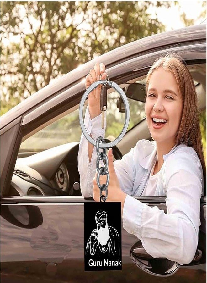 M Men Style Religious Punjabi Sikhism Sikh Sardar God Black Stainless Steel Keyring Keychain For Bike Car Office Home Girls Boys Friends Parents Key Chain SKey202504 - Image 5