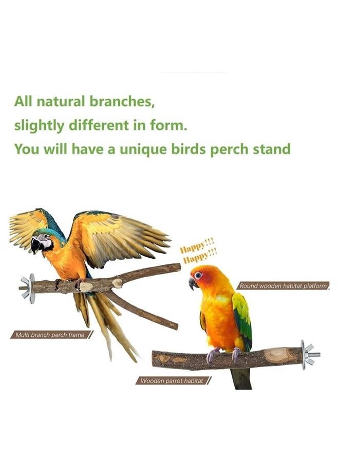 Parrot toys, bird toys, log branches, standing sticks, 4-piece set, stand, biting toys - Image 5
