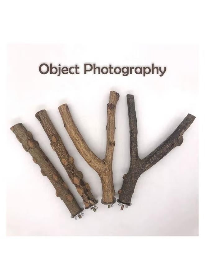 Parrot toys, bird toys, log branches, standing sticks, 4-piece set, stand, biting toys - Image 2