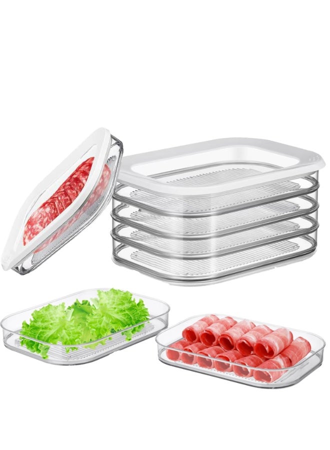 4 Layer Refrigerator Meat Box – Stackable Deli Meat Container for Fridge, Airtight BPA-Free Tritan Lunch Meat Storage Box with Lid for Cold Cuts, Salami, Ham, Cheese – Dishwasher Safe - Image 1