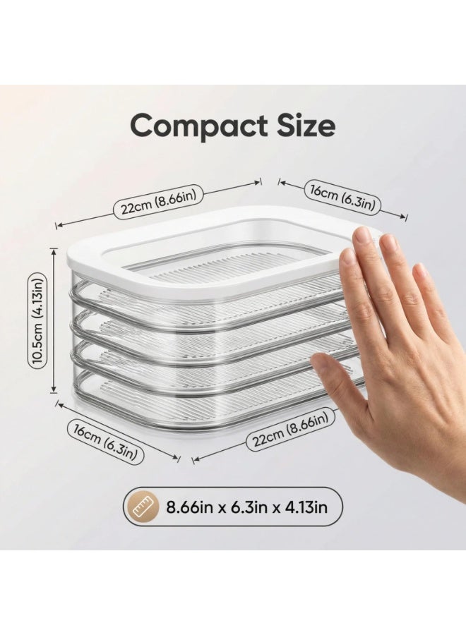 4 Layer Refrigerator Meat Box – Stackable Deli Meat Container for Fridge, Airtight BPA-Free Tritan Lunch Meat Storage Box with Lid for Cold Cuts, Salami, Ham, Cheese – Dishwasher Safe - Image 5