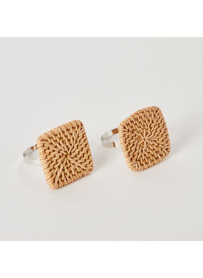 Home Box Water Hyacinth Marsh 2-Piece Napkin Ring Set 4.5 x 4.5 cm  - Image 5