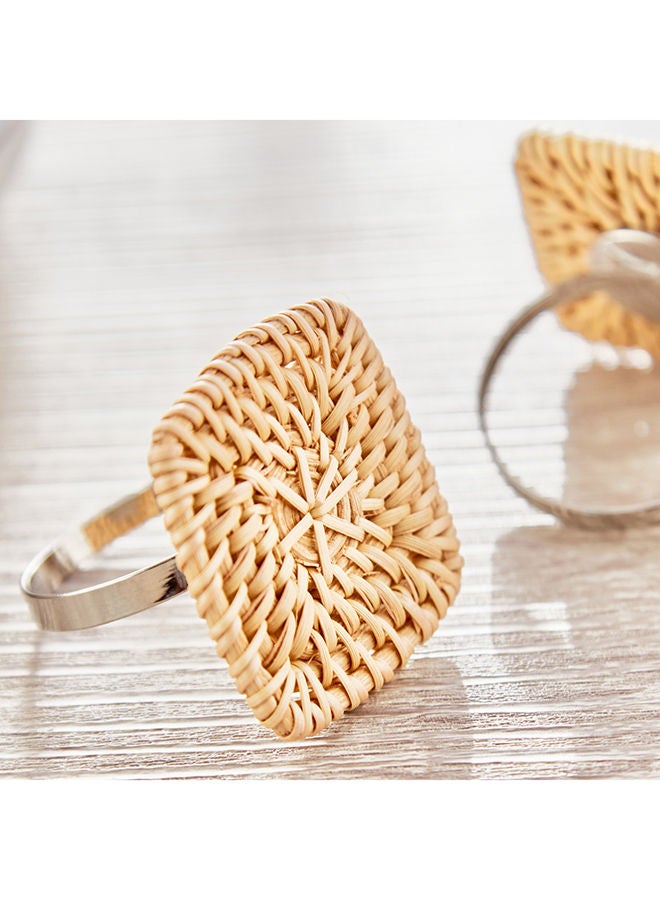 Home Box Water Hyacinth Marsh 2-Piece Napkin Ring Set 4.5 x 4.5 cm  - Image 2
