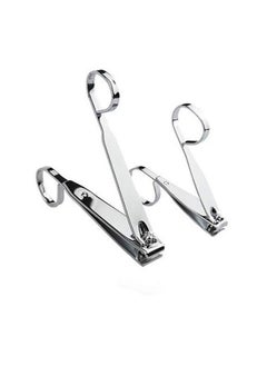 Luzen Nail Clippers Set 2Pcs Professional Sharp Stainless Steel Comfort Grip Fingernail & Toenail Clipper Scissor Grip Toenail Clippers Nail Cutter And 1Pc Nail File Silver  - Image 3