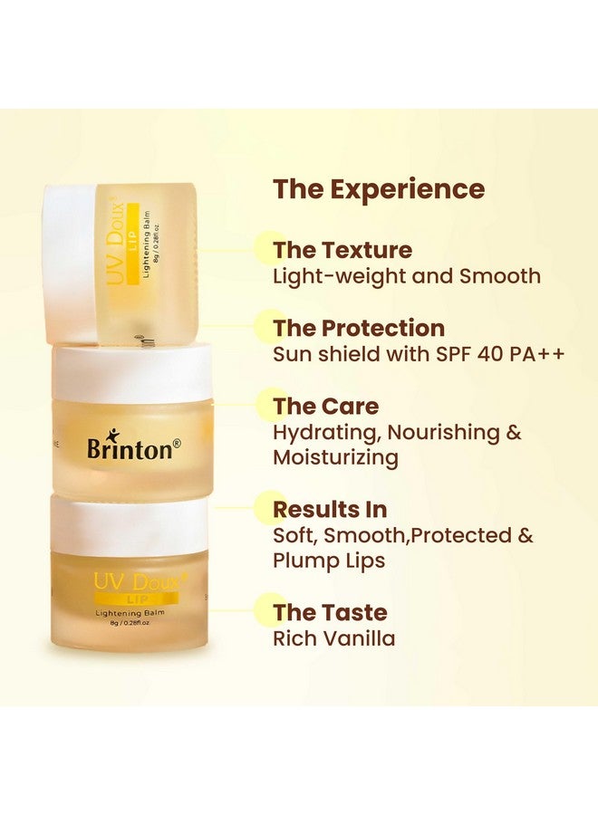 بريتون مرطب الشفاه Uv Doux بعامل حماية من الشمس 40 Pa++ | غني بزيت اللوز وزيت الزيتون وفيتامين E | يعيد لون الشفاه الطبيعي | يرطب ويحمي ويغذي | عناية متخصصة، معتمد من أطباء الجلدية | مرطب شفاه للجنسين | 8 جرام، فانيليا - Image 4