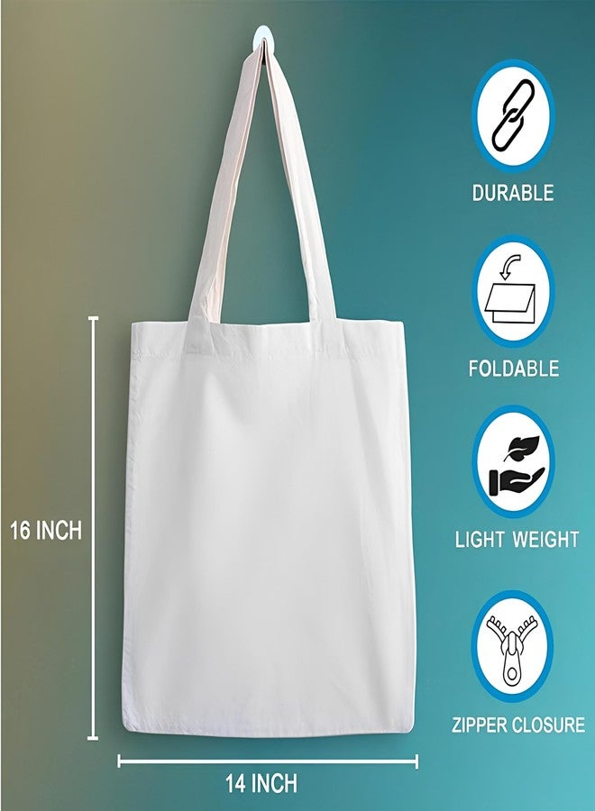 ARTBUG Tote Bag for Women with zip, Aesthetic Canvas tote bag for college girls, office, stylish and reusable - Girls We Are Strong - D No - 254 - Image 4