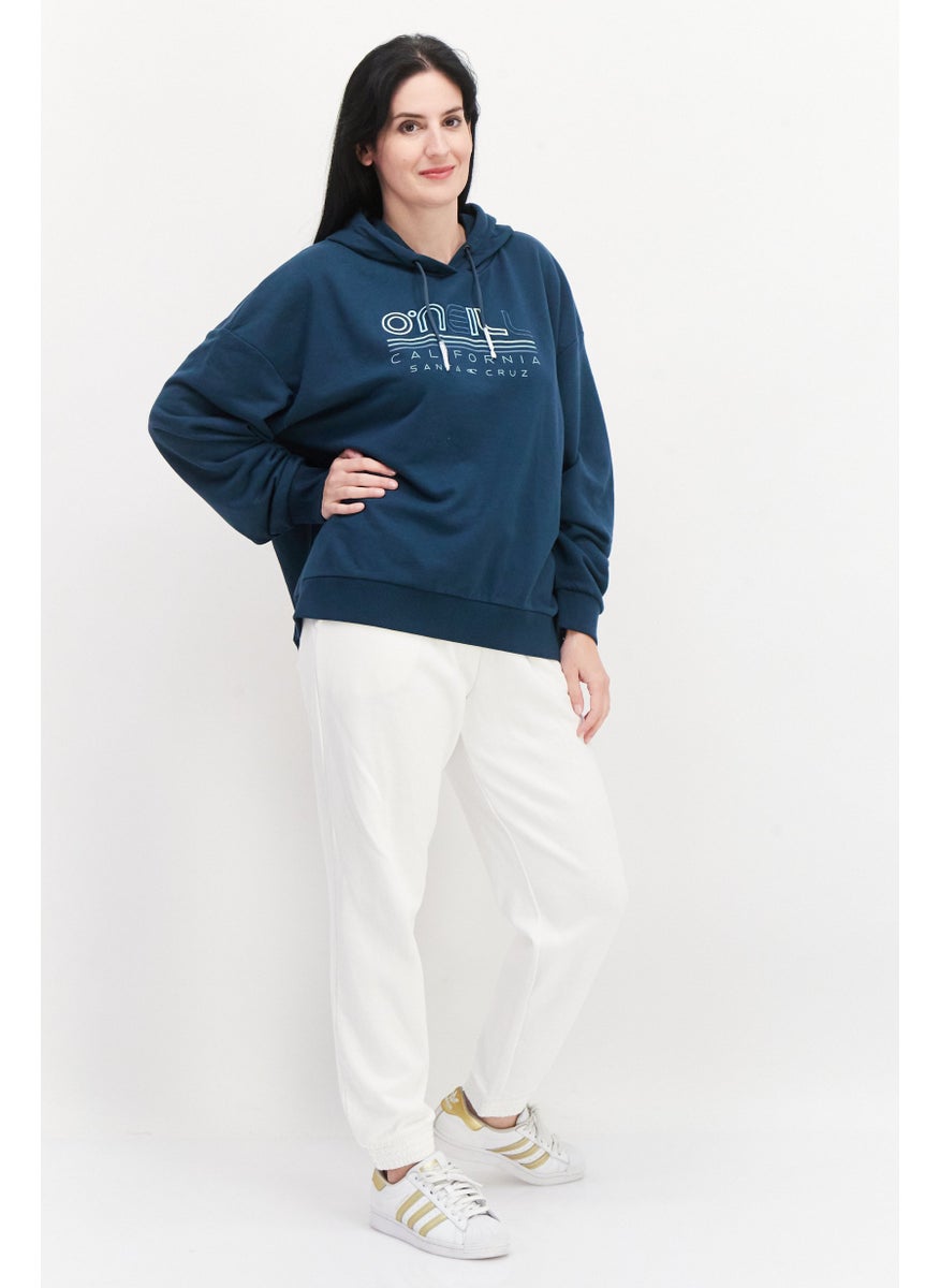 O'NEILL Women Hooded Neck Long Sleeve Graphic Print Sweatshirt, Teal Green  - Image 4