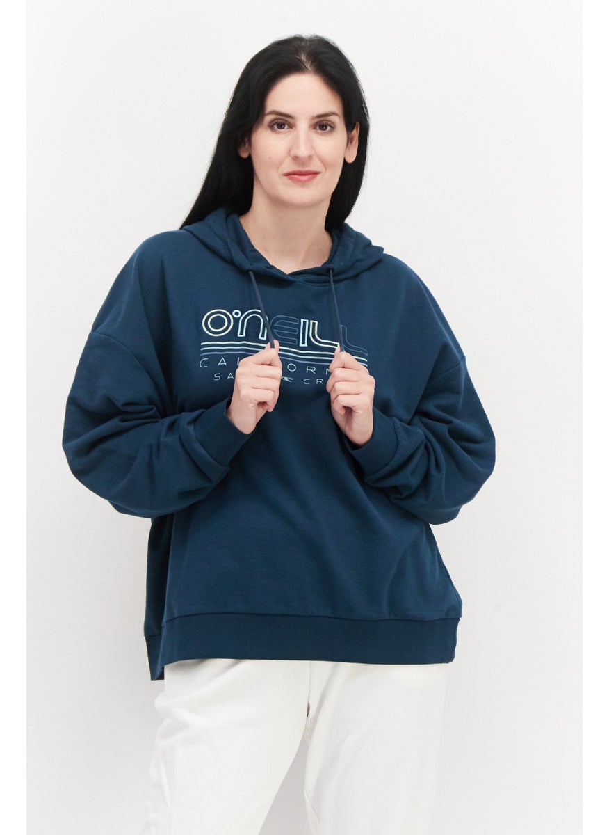 O'NEILL Women Hooded Neck Long Sleeve Graphic Print Sweatshirt, Teal Green  - Image 1