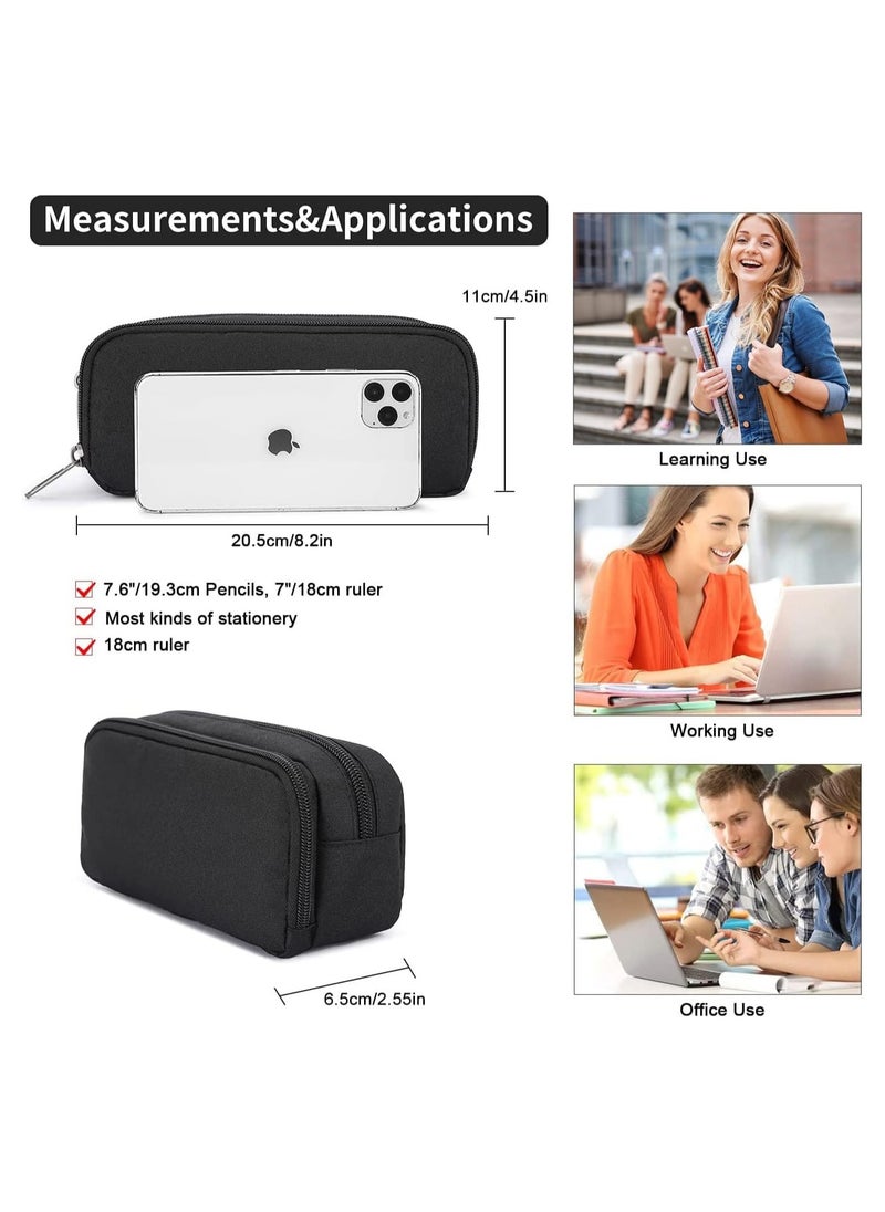 NIIMBOT Pencil Case Large Capacity Pencil Pouch Aesthetic Pen Bag Office Stationery Organizer Simple Sturdy Multifunctional Pencil Bag for Men, Black  - Image 3