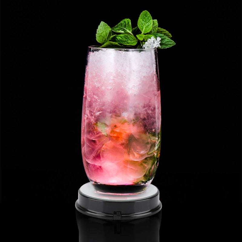 YOSOO 4 Pcs LED Crystal LED Display Base  Seven Color LED Light Base Stand Art Figurine Decoration Light Stand Base Round Show Stand Display 9 (01) - Image 4