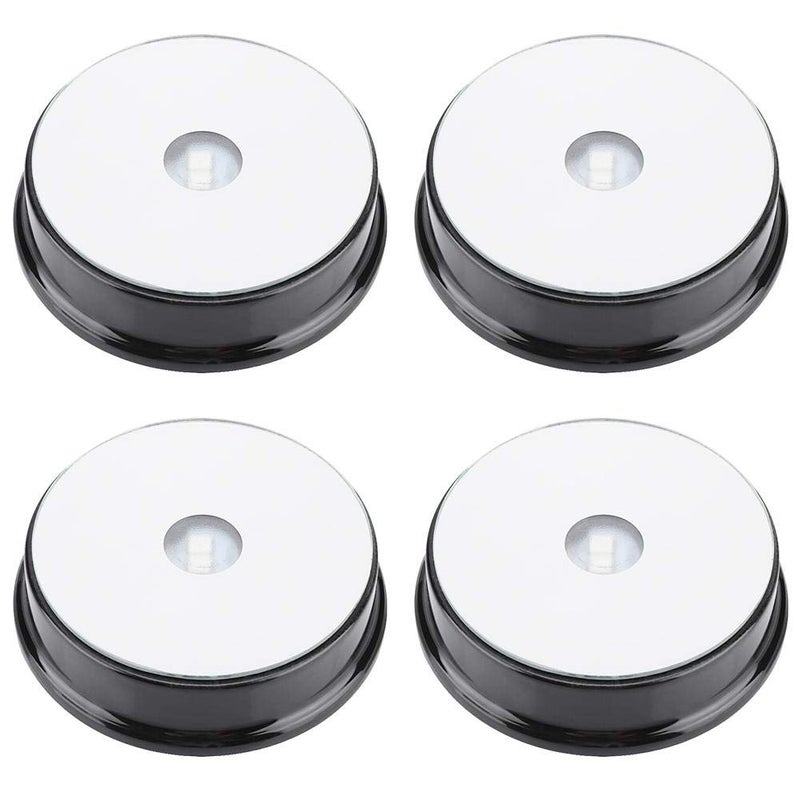 YOSOO 4 Pcs LED Crystal LED Display Base  Seven Color LED Light Base Stand Art Figurine Decoration Light Stand Base Round Show Stand Display 9 (01) - Image 1
