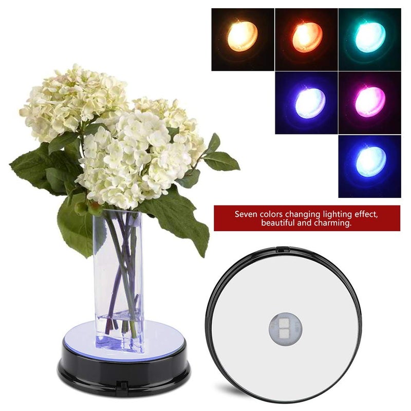 YOSOO 4 Pcs LED Crystal LED Display Base  Seven Color LED Light Base Stand Art Figurine Decoration Light Stand Base Round Show Stand Display 9 (01) - Image 5