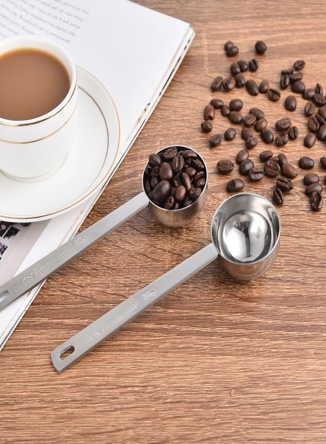 Timoo 5 Pcs Coffee Scoop 2 Tablespoon Scoop Stainless Steel Tablespoon Measuring Spoon Long Handle for Powder Ground Coffee Tea Sugar - Image 3
