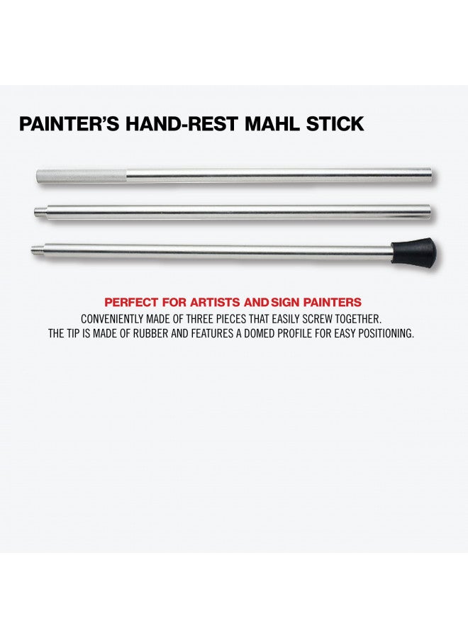 Excel Blades Aluminum Mahl Stick for Painting, Painter Hand Rest, 30 inches, Artist and Painter Tools and Accessories, 3 Sections with Rubber End Rest - Image 4