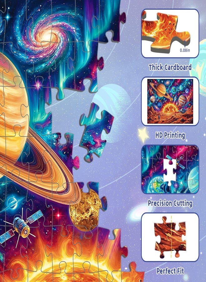 OSBOO Puzzles for Kids Ages 6-8 8-10, 200 Piece Jigsaw Puzzles for Kids and Adults - Solar System Planets, Learning Educational Puzzles Toys for Boys and Girls - Image 2
