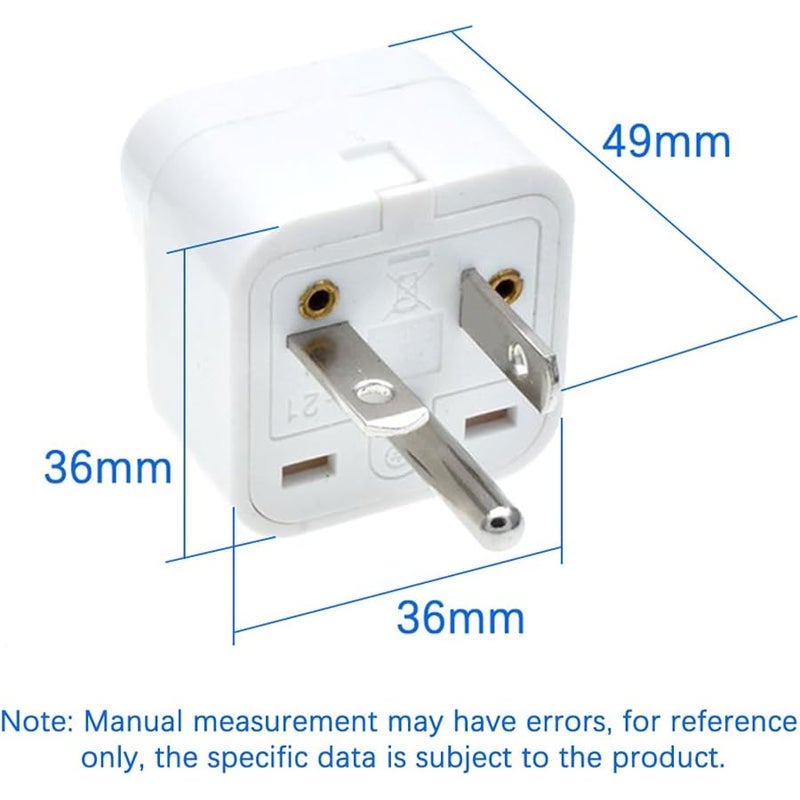 TEWOXIN 2PCS NEMA 6-20P to Universal 3-Pin Socket Power Adapter Converter,15A 250V,for Household Appliances,Power Tools,and Electronics（White） - Image 4