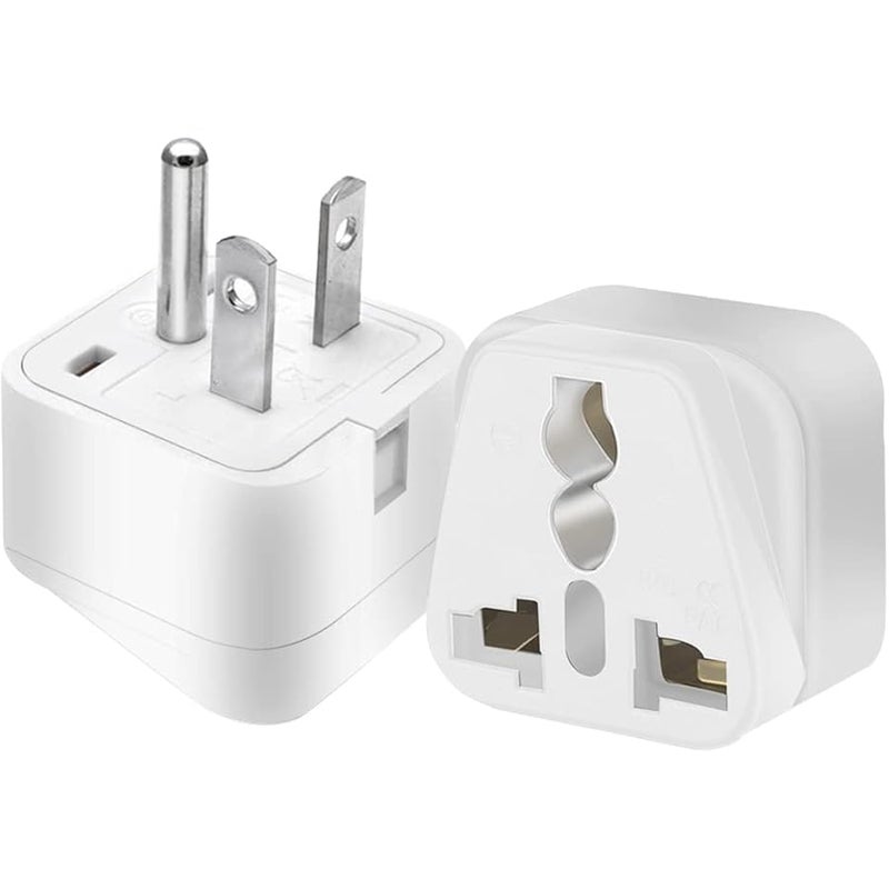 TEWOXIN 2PCS NEMA 6-20P to Universal 3-Pin Socket Power Adapter Converter,15A 250V,for Household Appliances,Power Tools,and Electronics（White） - Image 3