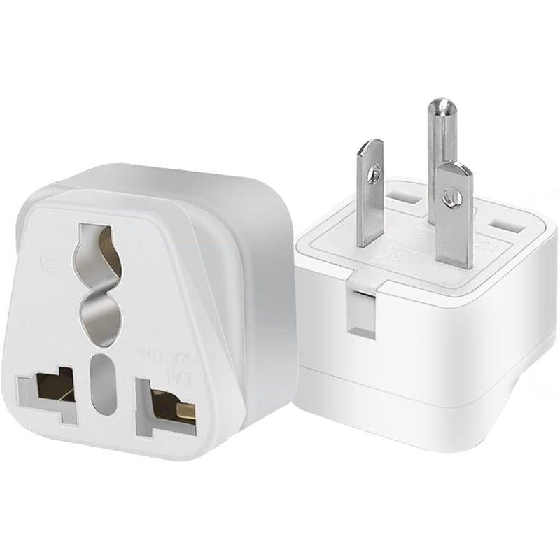 TEWOXIN 2PCS NEMA 6-20P to Universal 3-Pin Socket Power Adapter Converter,15A 250V,for Household Appliances,Power Tools,and Electronics（White） - Image 1
