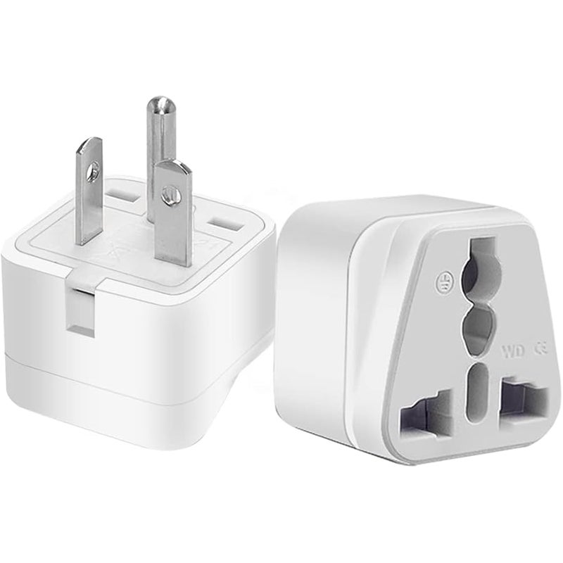 TEWOXIN 2PCS NEMA 6-20P to Universal 3-Pin Socket Power Adapter Converter,15A 250V,for Household Appliances,Power Tools,and Electronics（White） - Image 2