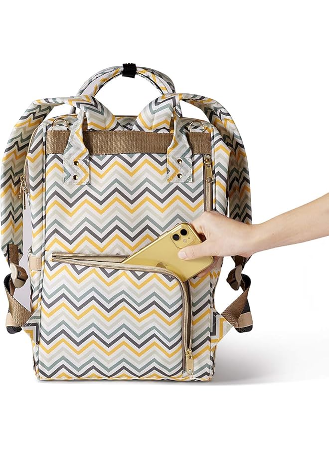 erorex Diaper Bag Solid Color Yellow Wave - Image 3