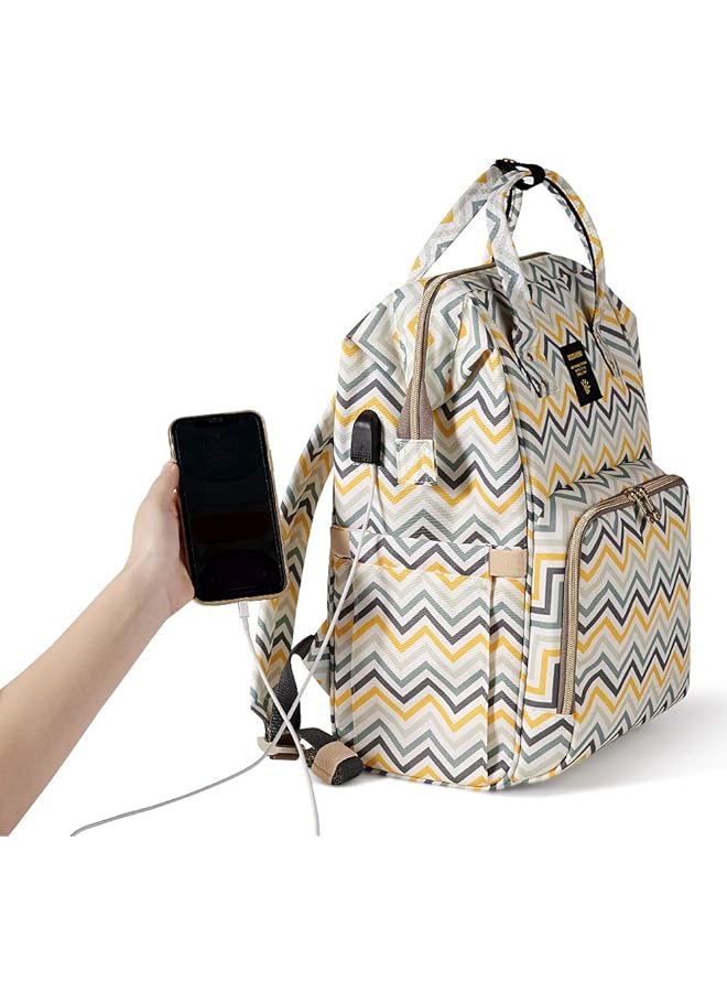 erorex Diaper Bag Solid Color Yellow Wave - Image 4