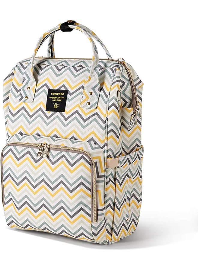 erorex Diaper Bag Solid Color Yellow Wave - Image 1